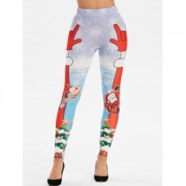 Christmas Santa Claus Print Leggings