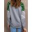 Plaid Cute Heart & Lucky Grass Print, Casual Crew Neck Raglan Sleeve Top For Spring & Fall, Women's Clothing, Valentine's Day