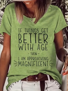Letter Print T-shirt, Casual Crew Neck Short Sleeve Summer T-shirt, Women's Clothing