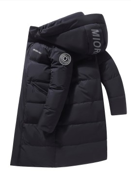 Men's Casual Long Hooded Puffer Jacket, Warm Down Coat Parka For Fall Winter Outdoor Mountaineering Hiking Camping, Men's Ski Coat