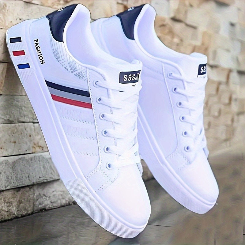 Mens Solid Classic Skateboard Shoes Lace Up Low Top For Outdoor Jogging Campus All Seasons Men s Shoes Temu details 2