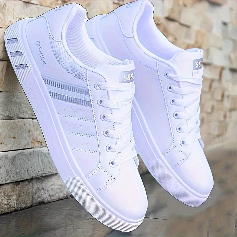 Mens Solid Classic Skateboard Shoes Lace Up Low Top For Outdoor Jogging Campus All Seasons Men s Shoes Temu details 6